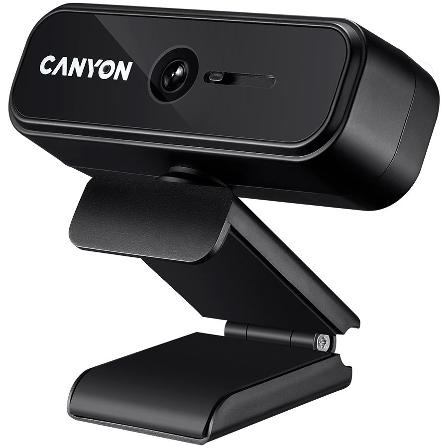 CANYON C2N 1080P full HD 2.0Mega fixed focus webcam with USB2.0 connector, 360 degree rotary view scope, built in MIC, Resolution 1920*1080, viewing angle 88°, cable length 1.5m, 90*60*55mm, 0.095kg, Black_1