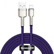 CABLU alimentare si date Baseus Cafule Metal, Fast Charging Data Cable pt. smartphone, USB la Lightning Iphone 2.4A, braided, 2m, violet 