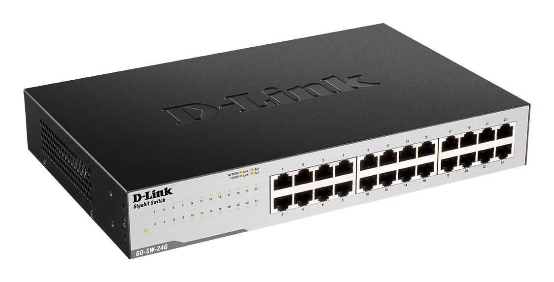 D-Link GO-SW-24G Unmanaged L2 Gigabit Ethernet (10/100/1000) 1U Black, Gray_2