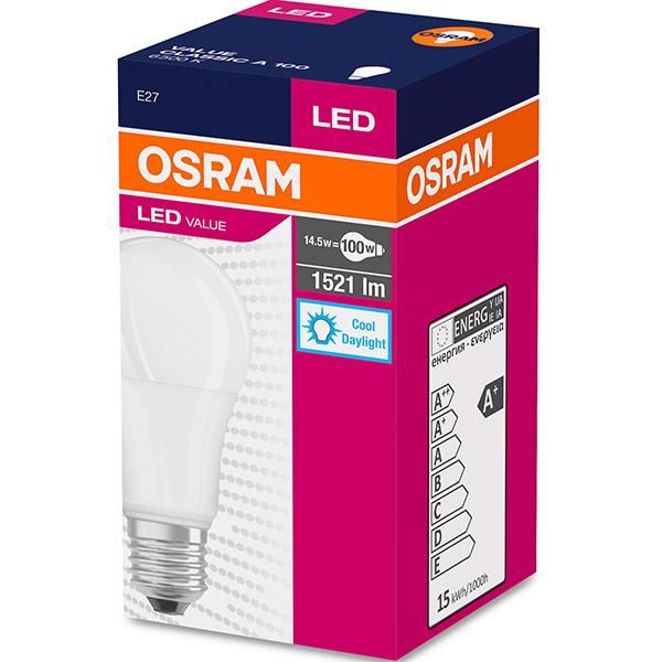 Bec Led Osram, E27, LED VALUE Classic A, 13W (100W) 220-240V, lumina neutra (4000K), 1521 lumeni, durata de viata 15.000 ore, clasa energetica A+_2