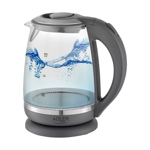 Adler AD 1286 electric kettle 2 L Gray, Transparent 2200 W_2