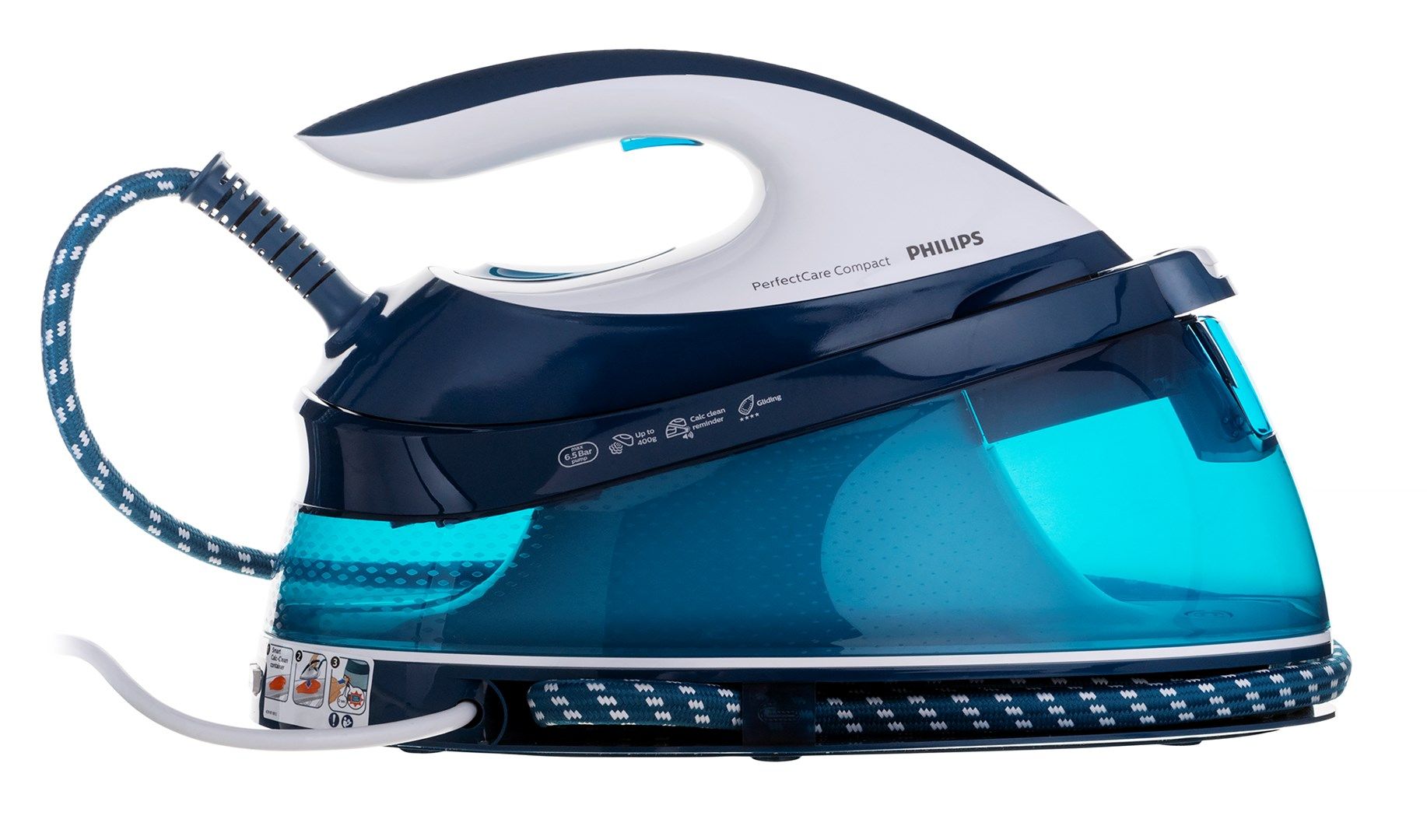 Philips GC7844/20 steam ironing station 1.5 L SteamGlide soleplate Aqua colour, White_3