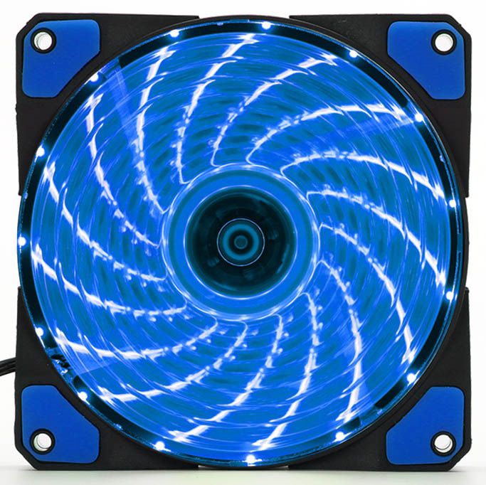 Gembird FAN-HURACAN-100B PC case fan with 15 LEDs, blue, 120 x 120 x 25 mm, 5 V_1