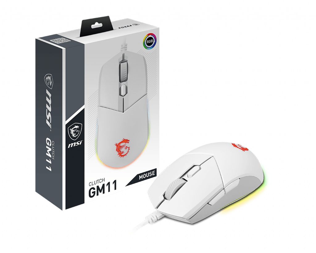 MSI CLUTCH GM11 WHITE mouse Ambidextrous USB Type-A Optical 5000 DPI_5