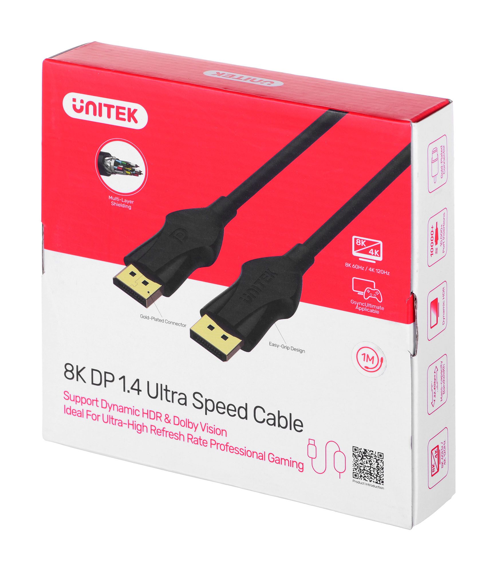 UNITEK C1624BK-1M DisplayPort cable 1 m Black_3