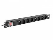 LANBERG POWER STRIP PDU RACK 19  (1U, 16A, 7X Shuko, 2m)