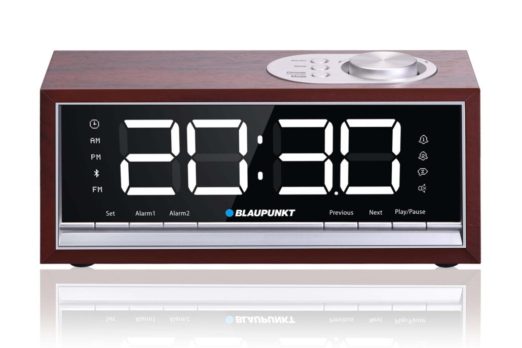BLAUPUNKT CR60BT Bluetooth Radio Alarm Clock, brown wood_2