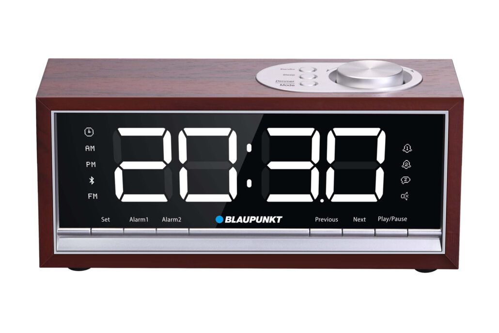 BLAUPUNKT CR60BT Bluetooth Radio Alarm Clock, brown wood_3