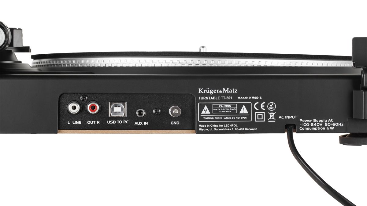 Krüger&Matz TT-501 Belt-drive audio turntable Black_3