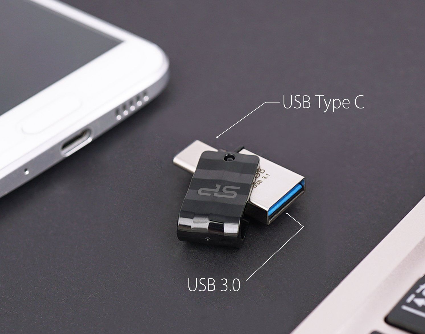 Silicon Power Mobile C31 USB flash drive 32 GB USB Type-A / USB Type-C 3.2 Gen 1 (3.1 Gen 1) Black, Silver_9