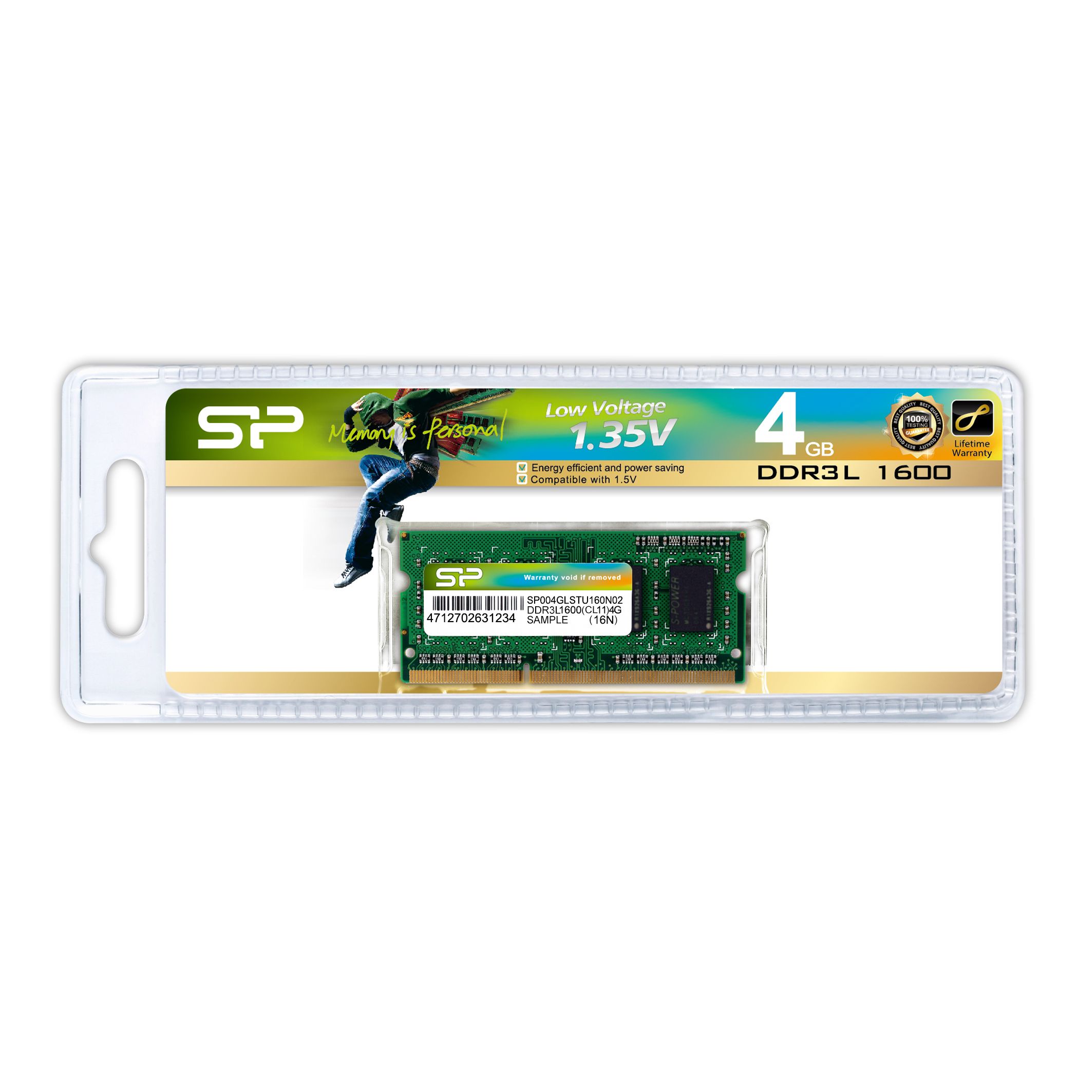 Silicon Power SP004GLSTU160N02 memory module 4 GB 1 x 4 GB DDR3L 1600 MHz_2