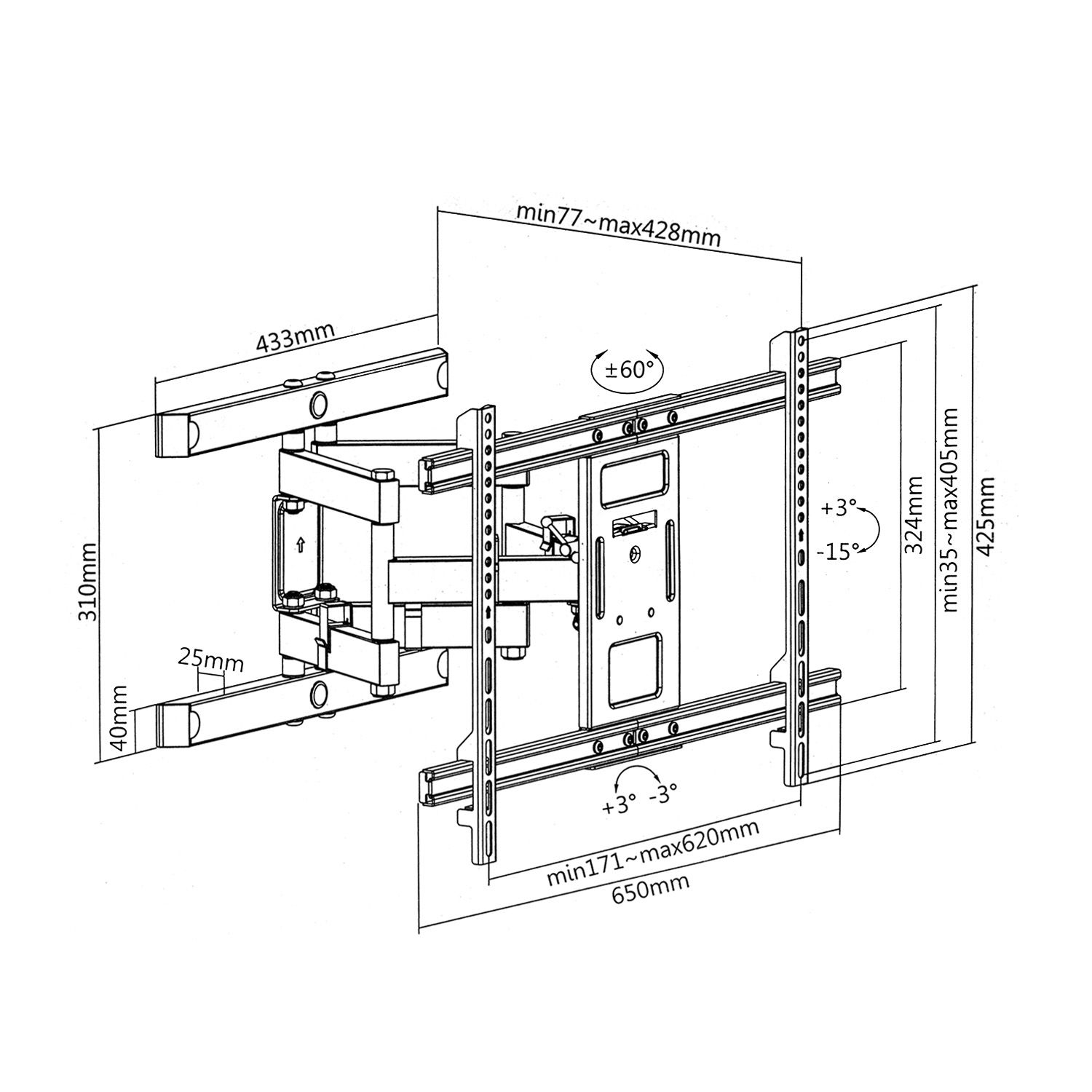 Maclean MC-881 TV bracket 37-80 