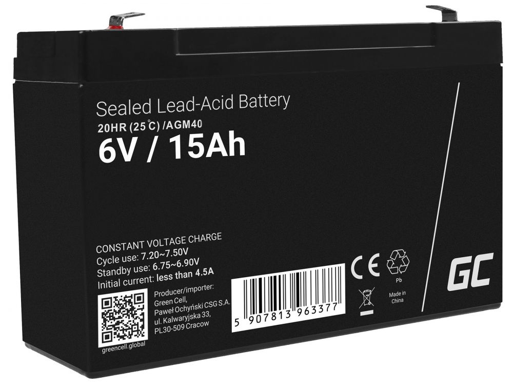 Green Cell AGM40 UPS battery Sealed Lead Acid (VRLA) 6 V 15 Ah_1