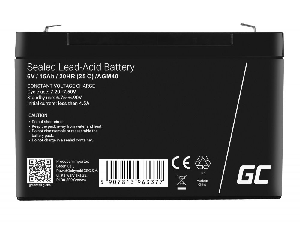 Green Cell AGM40 UPS battery Sealed Lead Acid (VRLA) 6 V 15 Ah_4