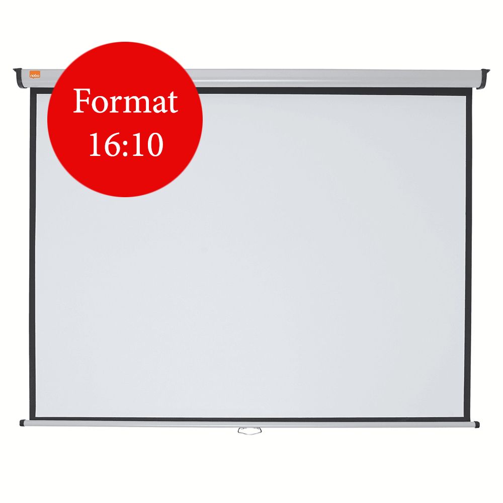 ECRAN proiectie  NOBO, manual, format 16 : 10, fixare perete | tavan, 200 x 135 cm, 