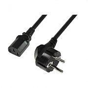 Cablu alimentare, Schuko-C13, black, 2,00m, conector 90 grade, Loglink 