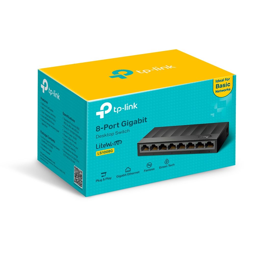 SWITCH TP-LINK  8 porturi Gigabit LiteWave, fanless 