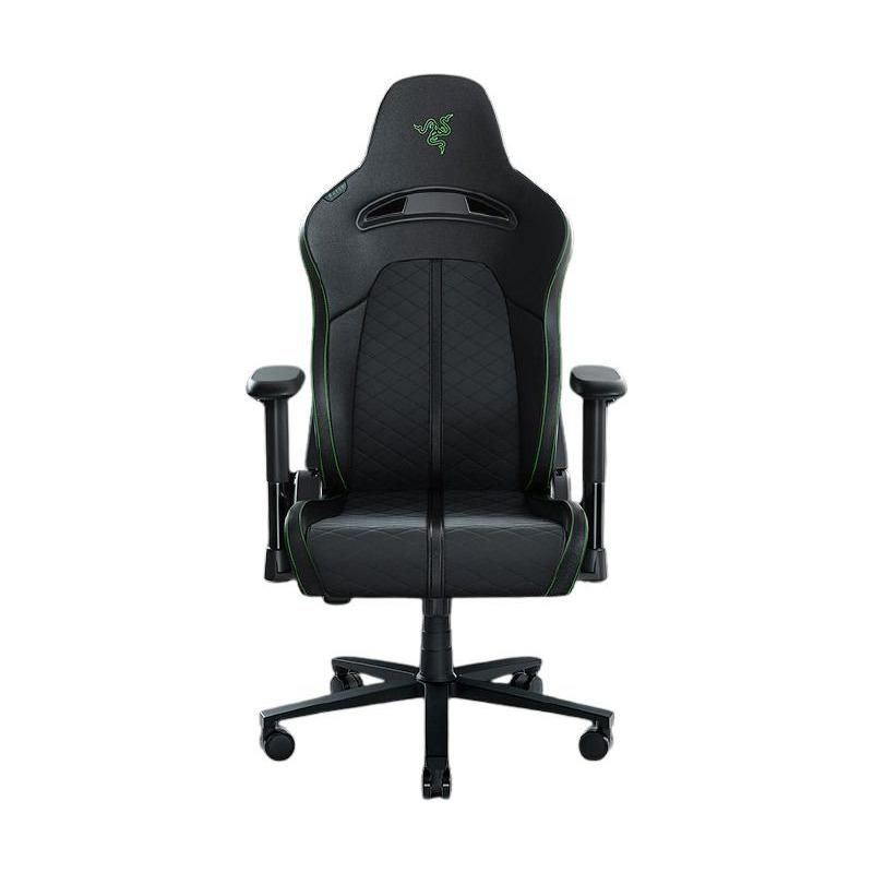 Razer Gaming Chair ENKI X  TECH SPECS RECOMMENDED WEIGHT < 136 kg (< 299 lbs) RECOMMENDED HEIGHT 156.5 cm - 194 cm CHAIR COVER COLOR Black and Green CHAIR COVER MATERIAL EPU Synthetic Leather BASE Steel base FRAME Steel frame ARMRESTS 2D CASTERS 60 mm PU coated casters GAS LIFT CLASS 4 FOAM TYPE