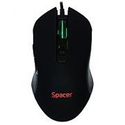 MOUSE Spacer - gaming, gaming, cu fir, USB, optic, 12.000 dpi, butoane/scroll 6/1, iluminare RGB, negru, 