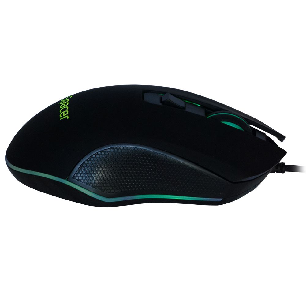 MOUSE Spacer - gaming, gaming, cu fir, USB, optic, 3.200 dpi, butoane/scroll 6/1, iluminare, negru, 