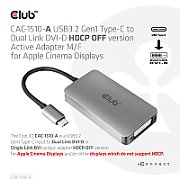 CLUB3D USB3.2 Gen1 Type-C to Dual Link DVI-D HDCP ON version Active Adapter M/F_4