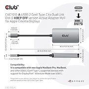 CLUB3D USB3.2 Gen1 Type-C to Dual Link DVI-D HDCP ON version Active Adapter M/F_6