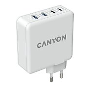 Canyon, GAN 100W charger  Input:  100V-240V Output: USB-C1/C2: 5V 3A , 9V 3A , 12V 3A , 15V 3A , 20V 5A  USB-A 1/A2: 4.5V/5A, 5V/4.5A, 9V/3A, 12V/2.5A,  20V/1.5A  C1+C2 : 65W + 30W； C1+A1 : 65W + 30W ； C1+A2 : 65W + 30W ；C1+A1+A2 : 65W + 7.5W_2