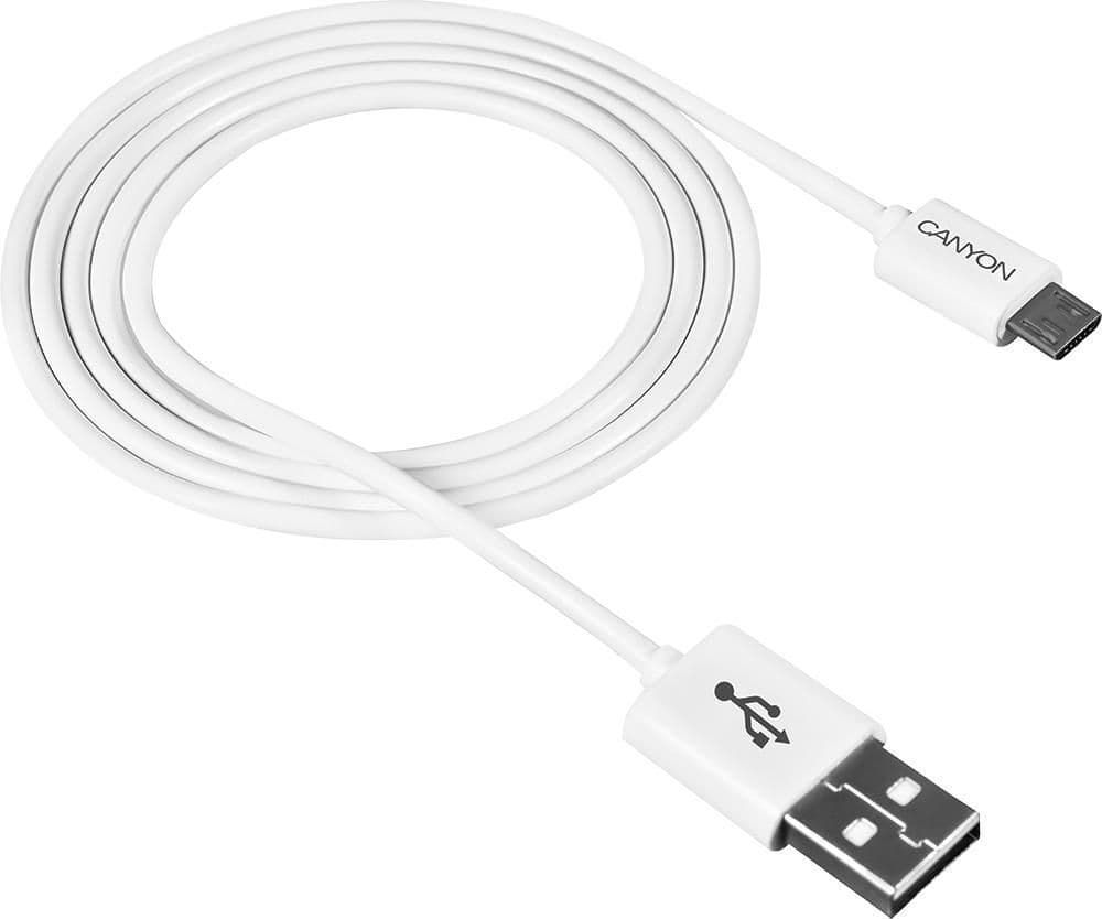CANYON UM-1 Micro USB cable, 1M, White, 15*8.2*1000mm, 0.018kg_1