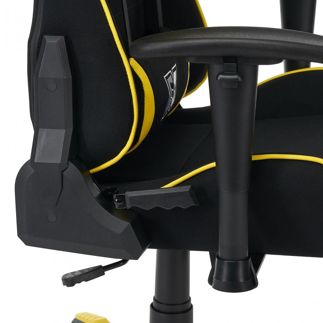 Bundle scaun gaming Torin Txt + Birou gaming Radiance Yellow; Scaun Torin, ajustabil, material textil, piston pe gaz, manere reglabile, baza stea cu 5 picioare, greutate maxima admisa 150Kg, perne detasabile, galben; Birou gaming  Radiance, material  otel carbon laminat, grosime 1.5mm, blat MDF_9