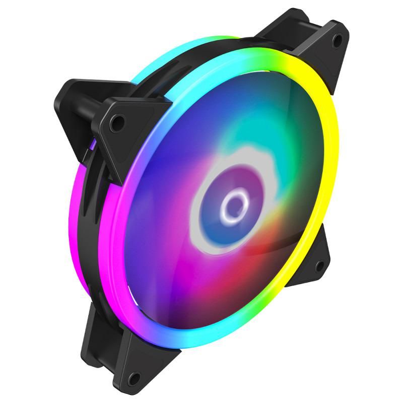 Ventilator Carcasa Aqirys Cetus 120mm RGB  TECHNICAL DATA Dimensions : 120 x 120 x 25 mm Bearing: Hydro Bearing Bearing Speed (max.): 1200±15% RPM PWM support : No Air Flow (max.): 28.34 CFM Air Pressure (max.): 1.3 mm-H2O Noise (max.): 23.2 Dba Number of LEDs: 22 pcs LED Color: RGB Rated Voltage_2