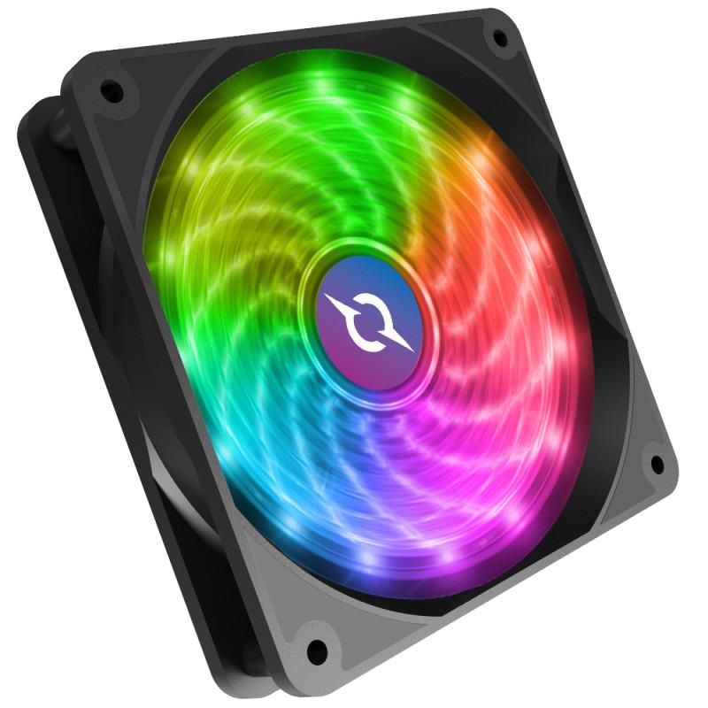 Ventilator Carcasa Aqirys Cetus 120mm RGB  TECHNICAL DATA Dimensions: 120 x 120 x 25 mm Bearing: Hydro Bearing Bearing Speed (max.): 1200±15% RPM PWM support : No Air Flow (max.): 28.34 CFM Air Pressure (max.): 1.3 mm-H2O Noise (max.): 23.2 Dba Number of LEDs: 12 pcs LED Color: RGB Rated Voltage_2