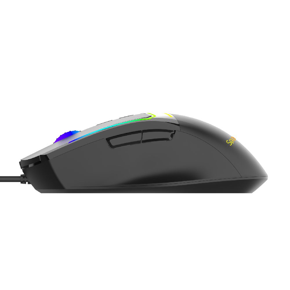 MOUSE Spacer - gaming, gaming, cu fir, USB, optic, 12.000 dpi, butoane/scroll 7/1, iluminare RGB, negru, 