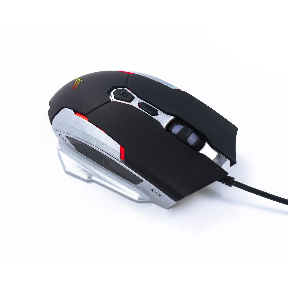 MOUSE Spacer - gaming, gaming, cu fir, USB, optic, 6.400 dpi, butoane/scroll 6/1, iluminare RGB, negru, 