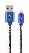 CABLU alimentare si date GEMBIRD, pt. smartphone, USB 2.0 (T) la Lightning (T), 2m, alb,  CC-USB2-AMLM-2M-W  (include TV 0.06 lei)