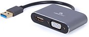 GEMBIRD A-USB3-HDMIVGA-01 USB to HDMI + VGA display adapter space grey_1