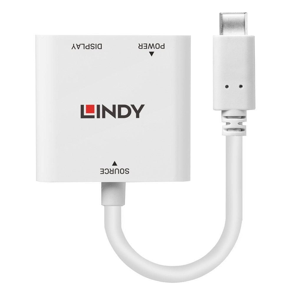 Adaptor Lindy LY-43289, USB 3.1 Type C to DisplayPort with PD, alb_1