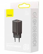 INCARCATOR retea Baseus Super Si Pro, Quick Charge 30W, 1 x USB 5V/3A, 1 x USB Type-C 5V/3A, negru  CCSUPP-E01  (include timbru verde 0.75 lei) - 6953156206342