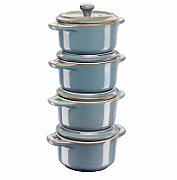 Staub Mini Cocotte Round 4 pcs. - 200 ml 40508-160-0 Antique Turquoise_1