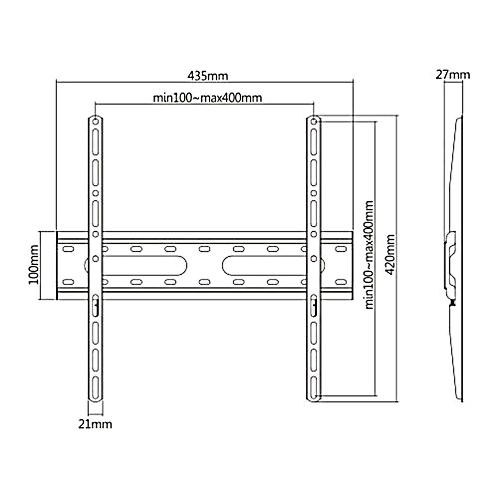 Maclean MC-938 Economy TV Mount Bracket, Max Vesa 400x400, 32-55