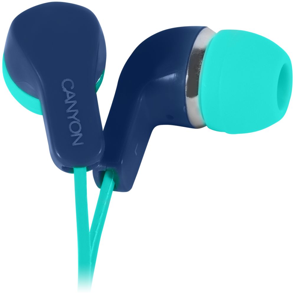CANYON EPM-02 Stereo Earphones with inline microphone, Green+Blue, cable length 1.2m, 20*15*10mm, 0.013kg_1