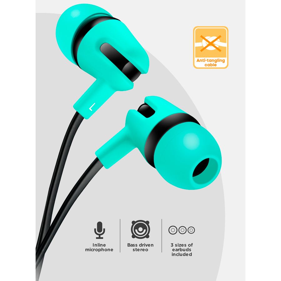 CANYON SEP-4 Stereo earphone with microphone, 1.2m flat cable, Green, 22*12*12mm, 0.013kg_2