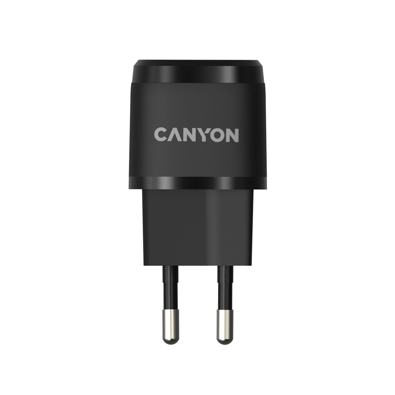Canyon, PD 20W Input: 100V-240V, Output: 1 port charge: USB-C:PD 20W (5V3A/9V2.22A/12V1.66A) , Eu plug, Over- Voltage ,  over-heated, over-current and short circuit protection Compliant with CE RoHs,ERP. Size: 68.5*29.2*29.4mm, 32.5g, Black_1