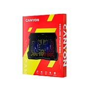 CANYON Cooling stand dual-fan with 2x2.0 USB hub, support up to 10”-15.6” laptop, ABS plastic and iron, Fans dimension:125*125*15mm(2pcs), DC 5V, fan speed: 800-1000RPM, size:340*265*30mm, 435g_1