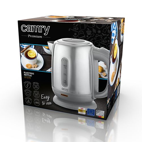 Camry Premium CR 1278 electric kettle 1.2 L 1630 W Grey, Stainless steel_5