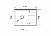 One-bowl sink with draining board Maidsinks Promo 62x44 1B 1D E070053701_2