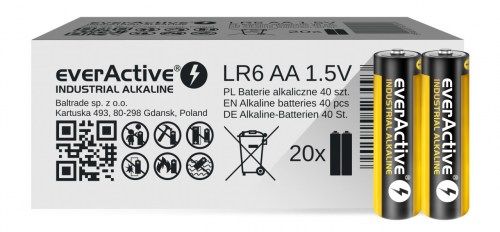 Alkaline batteries everActive Industrial Alkaline LR6 AA  - carton box 40 pcs_2