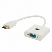 Savio CL-27B video cable adapter HDMI Type A (Standard) VGA (D-Sub) White_1