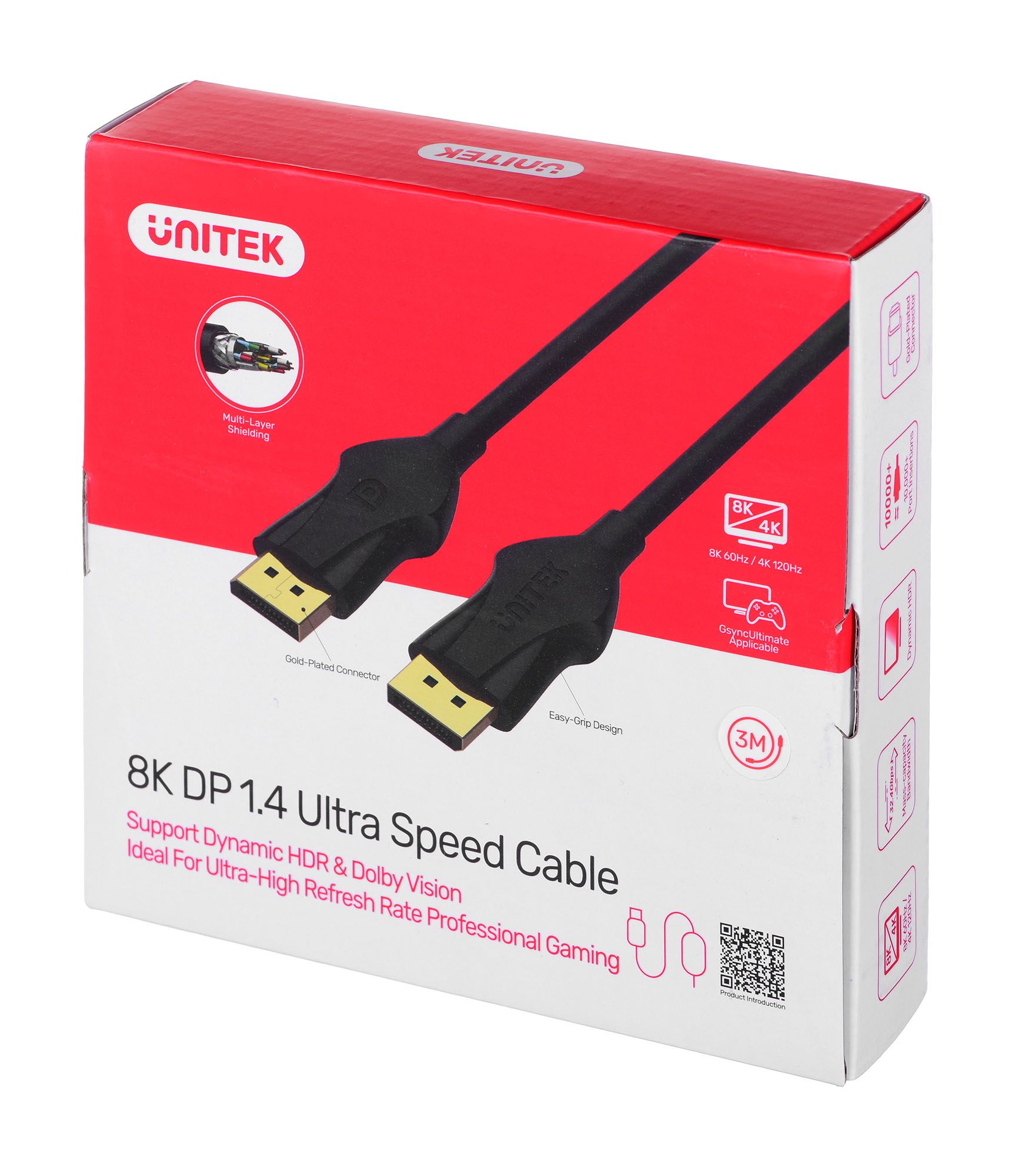 UNITEK C1624BK-3M DisplayPort cable 3 m Black_3