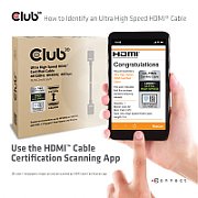 CLUB3D Ultra High Speed HDMI™2.1 Cable 10K 120Hz 48Gbps M/M 2 m./6.56 ft._2