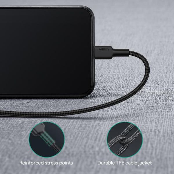 AUKEY CB-CL02 USB cable Quick Charge USB C-Lightning | 1.2m | Black_7